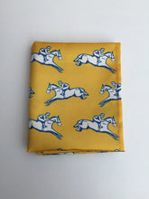 Yellow Horse Racing Silk Pocket Square