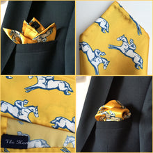 Yellow Horse Racing Silk Pocket Square