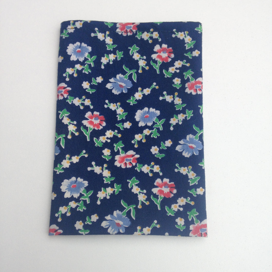 Navy Floral Cotton Pocket Square