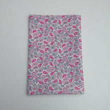 Pink, White & Blue Paisley Cotton Pocket Square