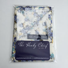 White/Blue/Yellow Floral Cotton Pocket Square