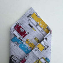 Multi Colour Camper Van Cotton Pocket Square