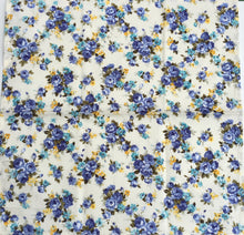 White/Blue/Yellow Floral Cotton Pocket Square