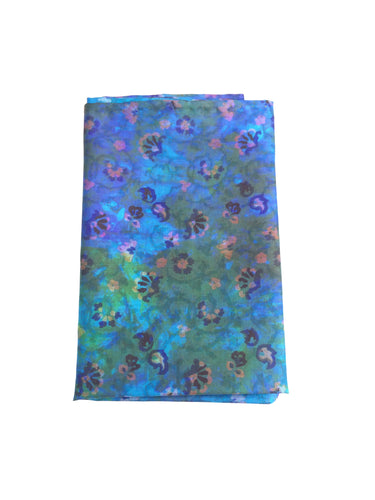 Purple, Green & Blue Silk Pocket Square